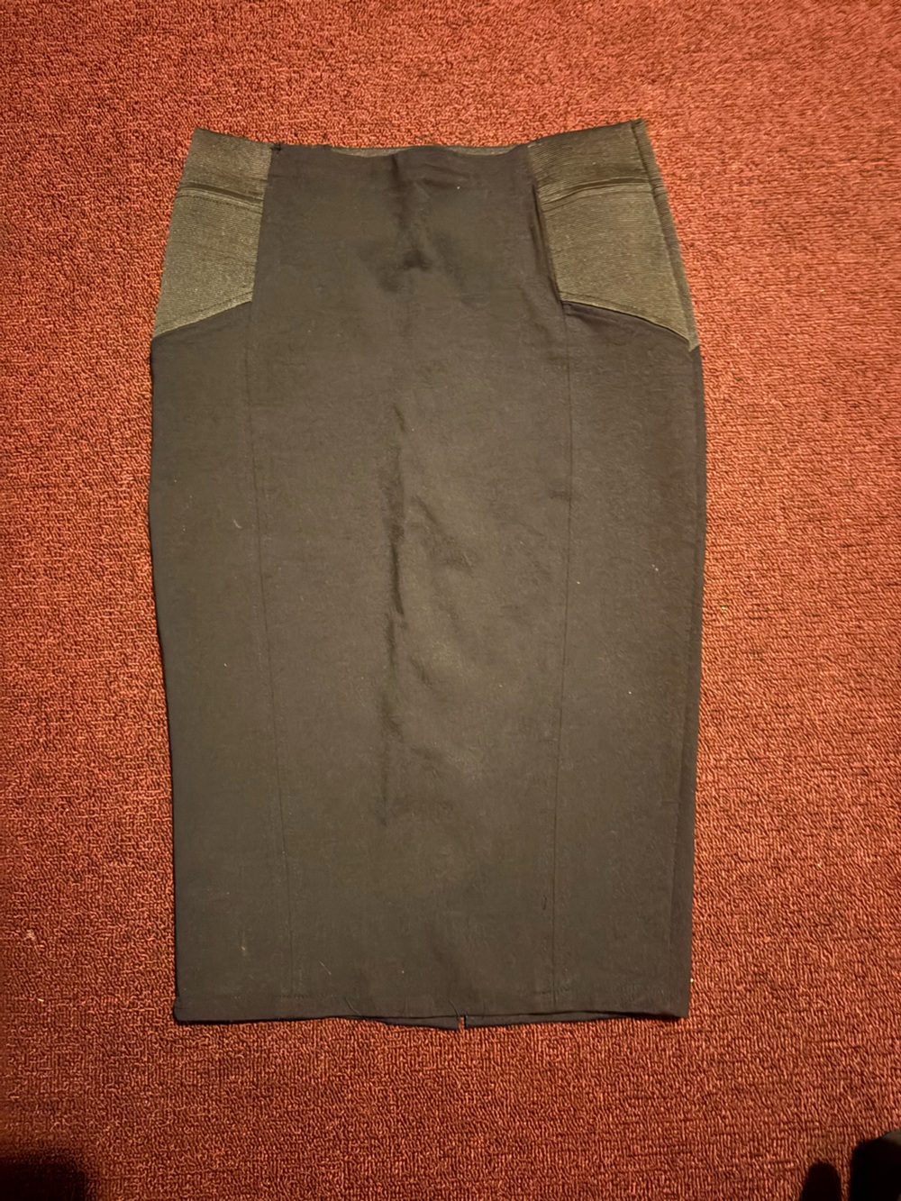 Black Women’s Dress Pencil Pants with Contrast Waist Panels